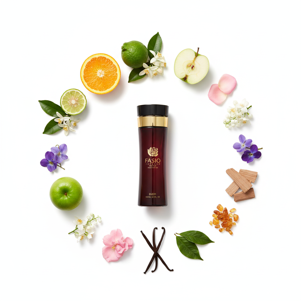 Fasio Intense Pour Femme – Flat Lay Notas